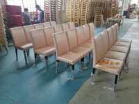 Kursi Makan punggung tinggi Modern, kursi ukiran spons berbentuk dengan gaya Vintage untuk furnitur restoran