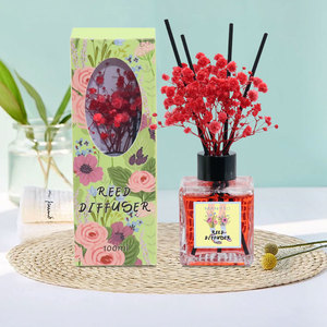Difusor de caña de 100ml nuevo estilo personalizado fragancia de Perfume para el hogar de lujo Arom Stick flor seca juegos de difusor de caña cuadrada - Product Image 3