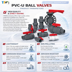 Robinet à bille compact en PVC de haute qualité, corps blanc, poignée rouge, pour l'alimentation en <span class=keywords><strong>eau</strong></span> <span class=keywords><strong>potable</strong></span> - Product Image 2