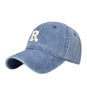Casquette de baseball en denim de la marque R, en coton, unisexe, pliable, chapeau de soleil - Product Image 1
