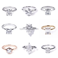 Tianyu fabricante de joyas de gama alta China 1 2 3 4 5 quilates CT 14K oro blanco sólido compromiso boda personalizado Moisssanite anillos