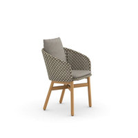 Chaise de salle à manger en rotin de luxe, ensemble de table de jardin en teck, table d'extérieur au bord de la piscine, meubles en osier