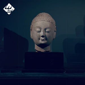 Escultura de Pedra de Cabeça de Buda Estilo Qingzhou Grande Luxuosa para Quatro Estações - Product Image 3