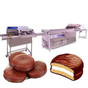 Máquina profesional para hacer barras de Chocolate, pequeña, para aperitivos, recubrimiento de Chocolate, Pan, máquina con túnel de enfriamiento