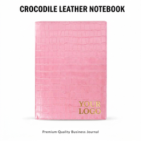 Carnet de notes vintage en cuir de crocodile gaufré, couverture en PU, papier 100 g/m², A5 B5, agenda vegan de luxe pour femmes, carnet d'écriture