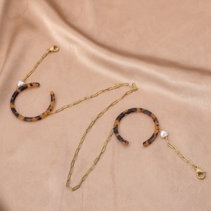 Mling — lunettes de soleil antidérapantes 18k pour femme, lanière de cou avec chaîne en acier inoxydable et acrylique, verres de lecture, nouvelle collection <span class=keywords><strong>2021</strong></span> - Product Image 4