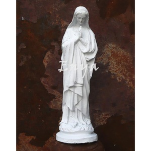 Estatua de la Virgen María de imitación antigua, artesanía religiosa católica de metal, venta al por mayor, hierro natural oxidado para jardín exterior, Virgen María - Product Image 2