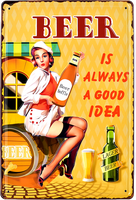 Home Life Wine Beer Inflammable 3d en relief rétro bière affiche décoration murale bar pub voiture métal étain signes maison métal signe