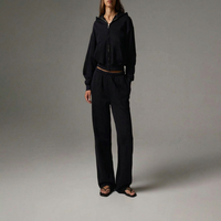 Ensemble de survêtement pour femmes de haute qualité, 100% coton, écologique, respirant, pour la salle de sport et le fitness, sweat-shirts et pantalons de jogging personnalisés