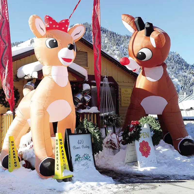 Outdoor Yard Christmas Decor Giant Inflatable Reindeer Cartoon