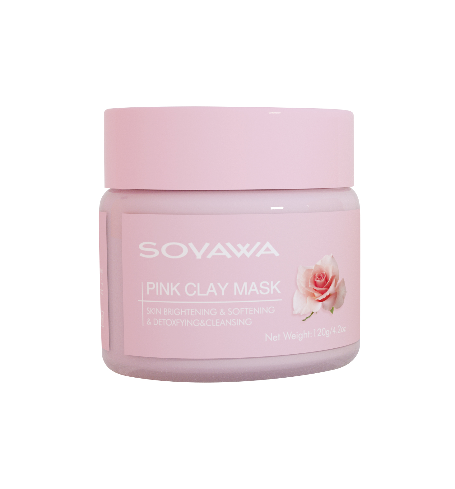 Косметическая розовая глиняная маска для лица