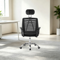 Chaise de bureau ergonomique haut de gamme, confortable, réglable en hauteur, avec dossier haut en mesh et appui-tête