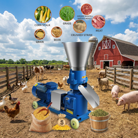 Machine à granulés d'aliments pour petits animaux domestiques, en fer, capacité 500 kg/h, taille de granulés personnalisable, moteur diesel/électrique