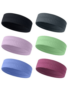 Fascia Sportiva in Nylon ad Asciugatura Rapida, Elastica e Larga, con <span class=keywords><strong>Strisce</strong></span> Anti-sfilamento in Maglia Senza Cuciture - Product Image 1