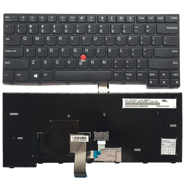 Replacement Keyboard for ThinkPad E470 E475 E470C US English Russian Layout Keyboard 01AX094 SN20K93258 Non-Backlit with Pointer