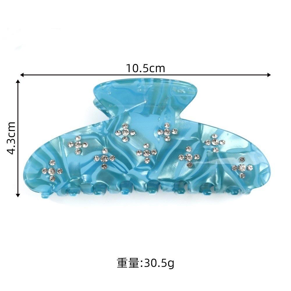 DOWELL New Diamond-Studded Acetate Hair Clips for Kids Shark-Shaped High-Neck Hairstyle Hair Claw