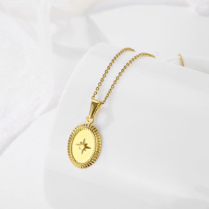 À la mode 20mm papillon pendentif 18K or argent Animal bijoux en acier inoxydable femmes géométrique octogone papillon breloques collier - Product Image 3