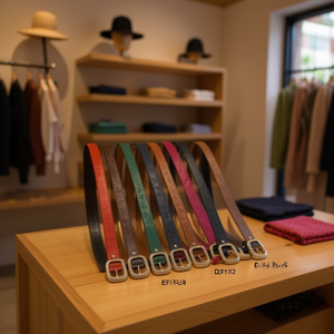 Cinturón de cuero PU con relieve doble D de 3.3 cm, cinturón de moda para mujeres y hombres - Product Image 2