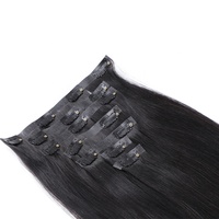 Extensions de cheveux à clipser en PU, tissage vietnamien double machine, pointes pleines, toutes couleurs, adaptées à la vente en gros, cheveux Remy