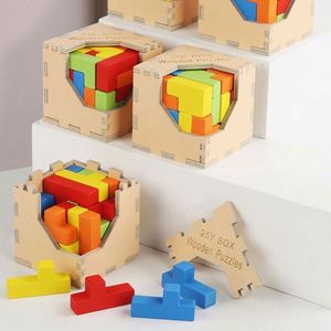 25pcs 3D Wooden <b>Puzzle</b> Jigsaw Logic Desk Game L T Shape Block Brain Teaser Educational DIY Toy - Product Image 3