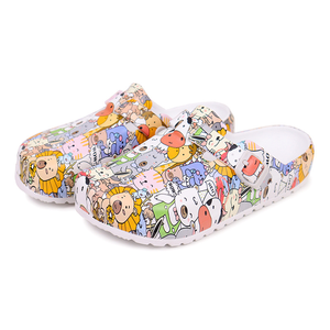 Chaussons de bloc opératoire unisexes à bon prix, sabots de protection en EVA à bout fermé et semelle souple, imprimés de dessins animés, pour médecins et infirmières - Product Image 4