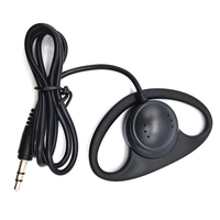 Casque filaire mono-auriculaire en forme de D PS-1 avec interface 3,5 mm, en PVC, pour guide audio de musée et système de conférence Bosch de haute performance