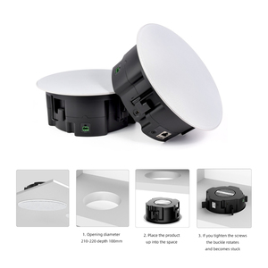 Haut-parleur de plafond stéréo WiFi 60Wx2, 1 maître 1 esclave, <span class=keywords><strong>audio</strong></span> multiroom DLNA pour la maison, le salon, l'hôtel - Product Image 1