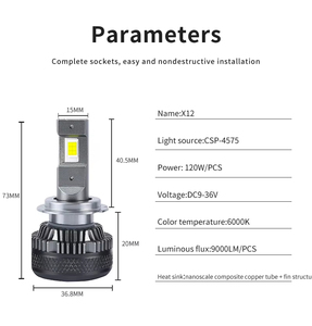 Lampadina LED H1 per Fari 6000K, <span class=keywords><strong>Luce</strong></span> Stabile Plug and Play, Aggiornamento per Fari Fendinebbia LED Universali per Auto - Product Image 3