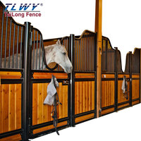 Caballo al aire libre Caja estable Metal Caballo estable Madera Puertas estables para caballos