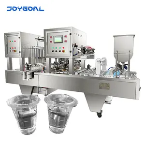 Automatic Cup Filling And Sealing Machine For Mineral Water 4 Lines Water Juice Jelly Cup Filling Machine