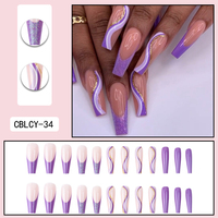 Faux ongles à pression de luxe, paillettes pour ongles, style européen, fournisseur de faux ongles
