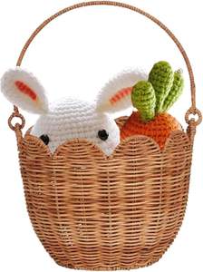 <span class=keywords><strong>Cestino</strong></span> di stoccaggio in <span class=keywords><strong>vimini</strong></span> moderno rustico con manico rotondo Easter Organizer per campeggio <span class=keywords><strong>pic</strong></span>-<span class=keywords><strong>nic</strong></span> o camera da letto-Feat Organizer - Product Image 4