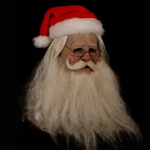 成人巫师老人面具白发巫师乳胶面具圣诞圣诞老人面具