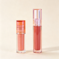 Gloss à lèvres scintillant, rouge à lèvres liquide, gloss pailleté, applicateur Doe Foot, tube transparent, marque privée, teinte rose nude pour le maquillage