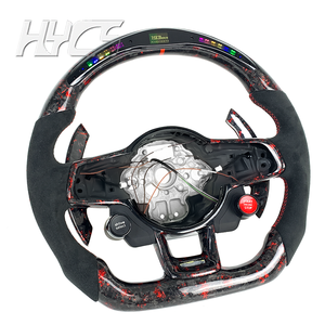 Volant en fibre de carbone forgé pour l'intérieur de la voiture pour Volkswagen <span class=keywords><strong>Golf</strong></span> MK5 Volkswagen Arteon Polo GTI <span class=keywords><strong>GTD</strong></span> VII - Product Image 4