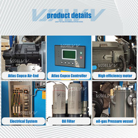 Compresseur d'air à vis rotatif électrique sans huile, refroidi par air, lubrifié, robuste, 180 kW 240 CV, original pour bloc d'air