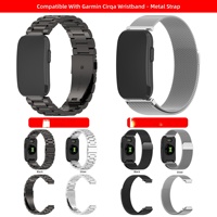 Bracelet de montre en maille milanaise et acier inoxydable à trois maillons pour Garmin CIRQA, bracelet de remplacement en métal pour tracker d'activité sans écran