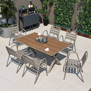 Juego de Muebles de Jardín Modernos de Aluminio para Exteriores, Mesa y Sillas para Patio o Balcón, Resistentes al Agua, Apilables, para 4 Personas - Product Image 2