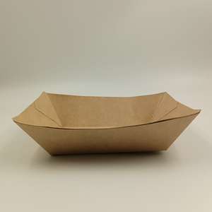 Plateau en forme de bateau en papier kraft de haute qualité Récipient de restauration rapide à emporter - Product Image 3