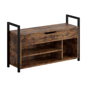 2-Tier Convertible Modern Home Furniture <b>Shoe</b> Rack Organizer <b>Bench</b> Entryway Wooden <b>Shoe</b> Storage Cushion Armrests Freestanding - Product Image 1
