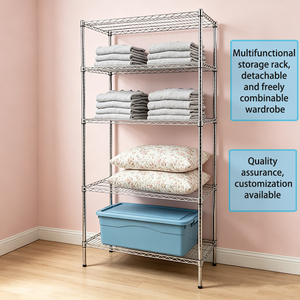 Étagère de rangement DIY à 5 niveaux, capacité de charge de 250 kg, armoires portables en acier au carbone, détachable, réglable, durable, étagère en fil métallique <span class=keywords><strong>pour</strong></span> <span class=keywords><strong>chambre</strong></span> à coucher - Product Image 3
