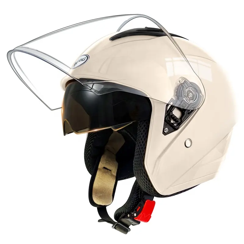 ABS helm motor setengah wajah untuk dewasa, helm keselamatan Off Road wajah terbuka uniseks
