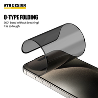 ATB 62 °   Protection d'écran en verre trempé anti-espion incassable pour iPhone 17 16 15 14 13 Pro Max