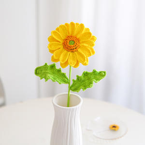 Fleur de chrysanthème africain tissée à la main décoration de table anniversaire anniversaire saint valentin fête des mères cadeau Uionen 1536 - Product Image 5