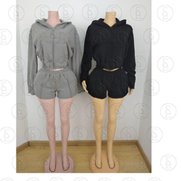Ensemble de survêtement Y2K personnalisé pour femme : sweat à capuche zippé en molleton bouclette et short de jogging, style streetwear de luxe