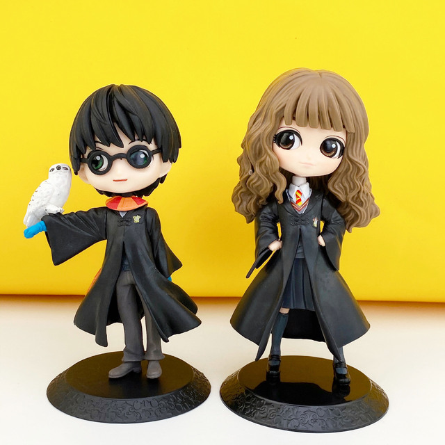 Q Posket Cute Version Anime Harry Wizard Hermione Hand-Made Peripheral Model Ornaments Doll Cake Decoration Harry Potters Figure