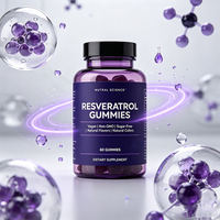Gummies de Resvératrol à Marque Blanche OEM 98% Trans-Resvératrol avec Quercétine, CoQ10 et Vitamine C – Complément Quotidien pour le Soin Corporel