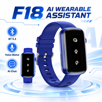 Enregistreur vocal IA sans écran avec indicateur LED, fonction d'enregistrement et de filtrage du bruit pour notes professionnelles, bracelet