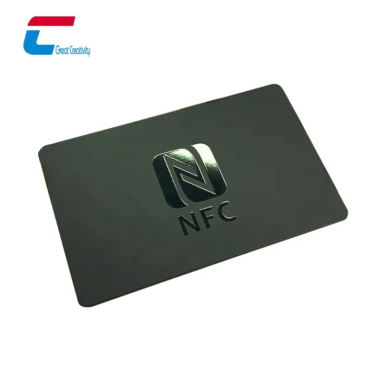 Biglietto da visita digitale NFC/RFID in PVC nero opaco NTAG216 NFC nero opaco personalizzato