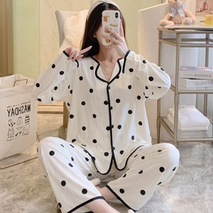 Dames Lente Nachtkleding Tweedelige Thuiskleding Katoenen Herfst Dunne Broek Met Lange Mouwen Pyjama Dames Nachtjapon Ijs Zijde Loungekleding - Product Image 3